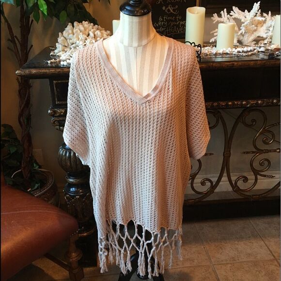 CABI TUNIC w Crochet Fringe - Picture 1 of 4